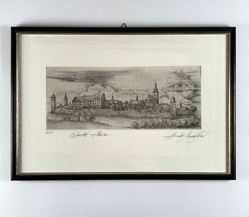 Original radierung stadt ebern - radierung,