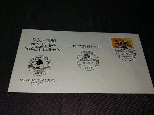 Ersttagsbrief stadt ebern 750 - ersttagsbrief,
