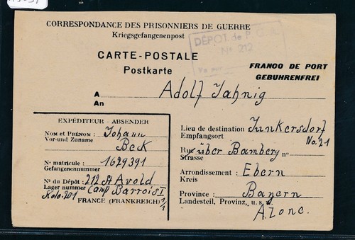 K3238 kriegsgefangenenpost - k3238),