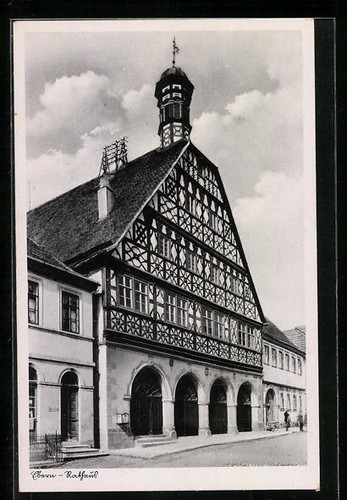 Ebern ortspartie rathaus - ebern,, am