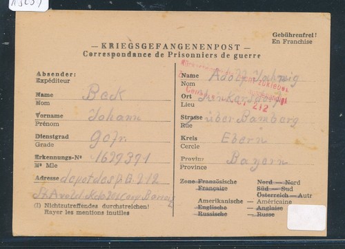 K3239 kriegsgefangenenpost - k3239),