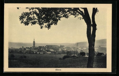 Ansichtskarte ebern panorama - ansichtskarte, ebern,